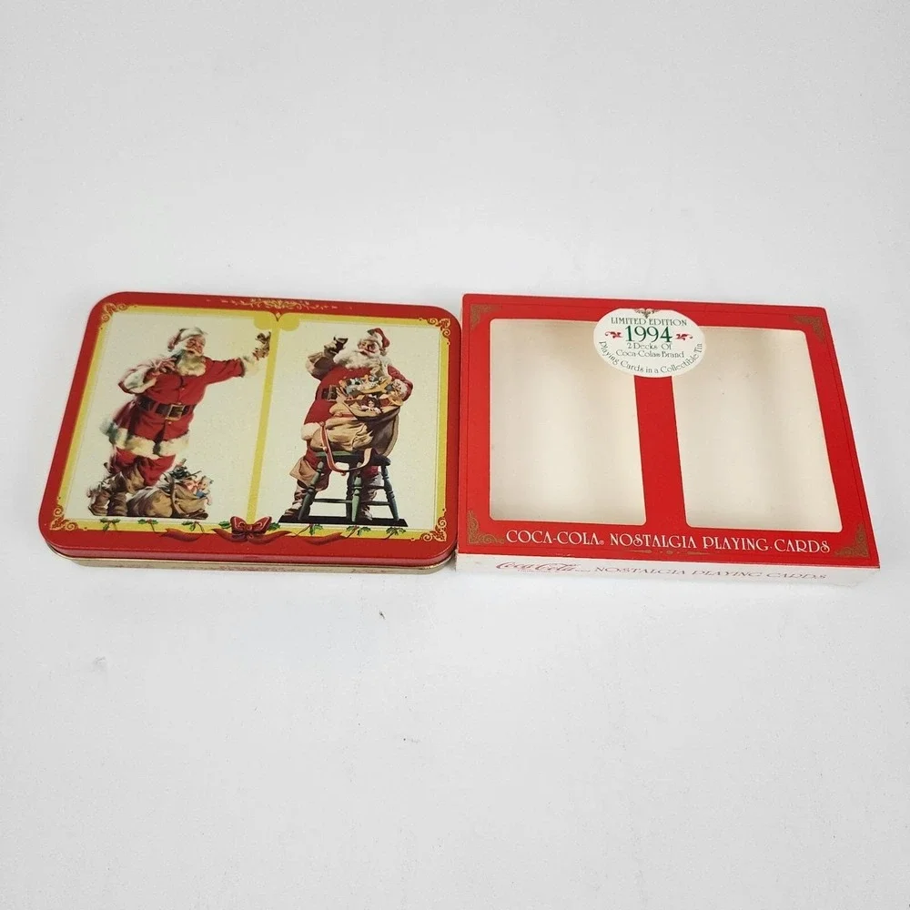 Coca Cola Santa Playing Cards 1994 Nostalgia Limited Edition Two Decks Tin